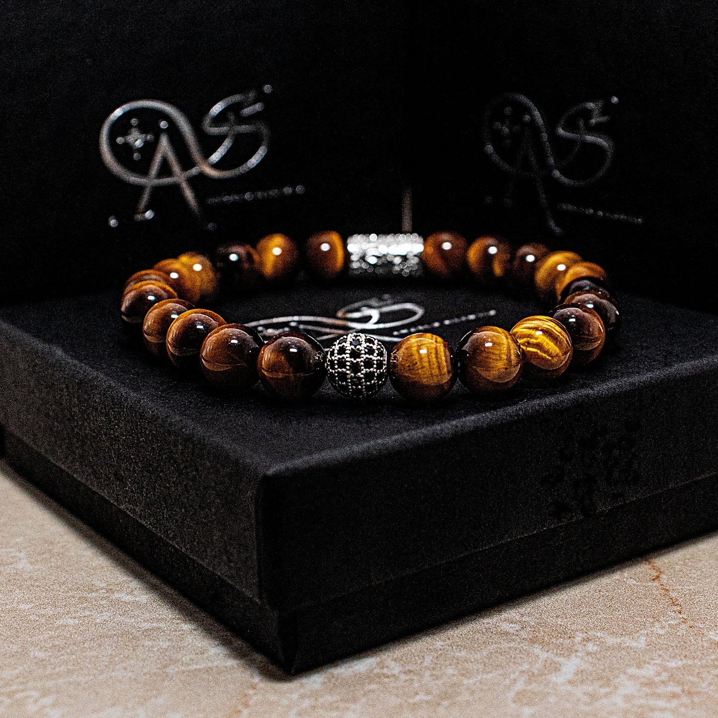 Tigerauge Perlen Royal Beads 925 Sterling Silber