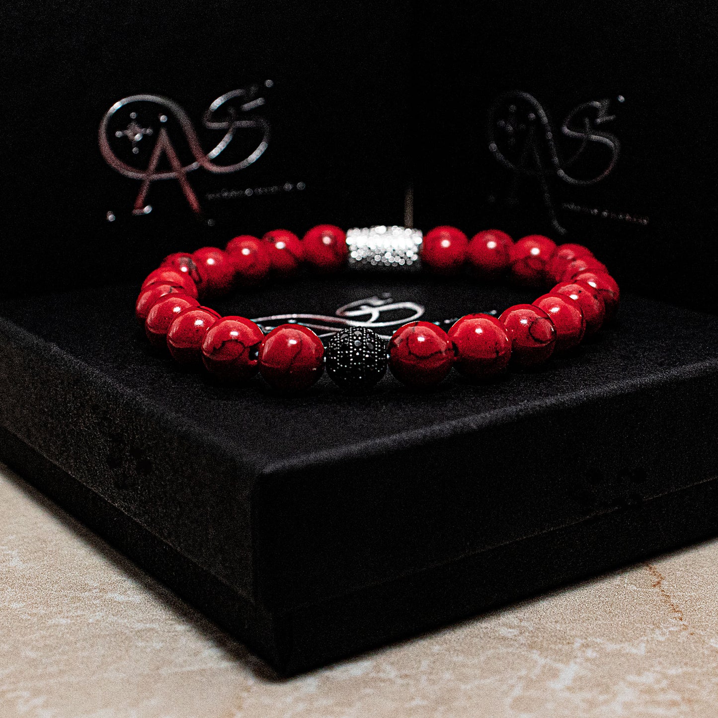 Roter Türkis Perlen Royal Beads 925 Sterling Silber