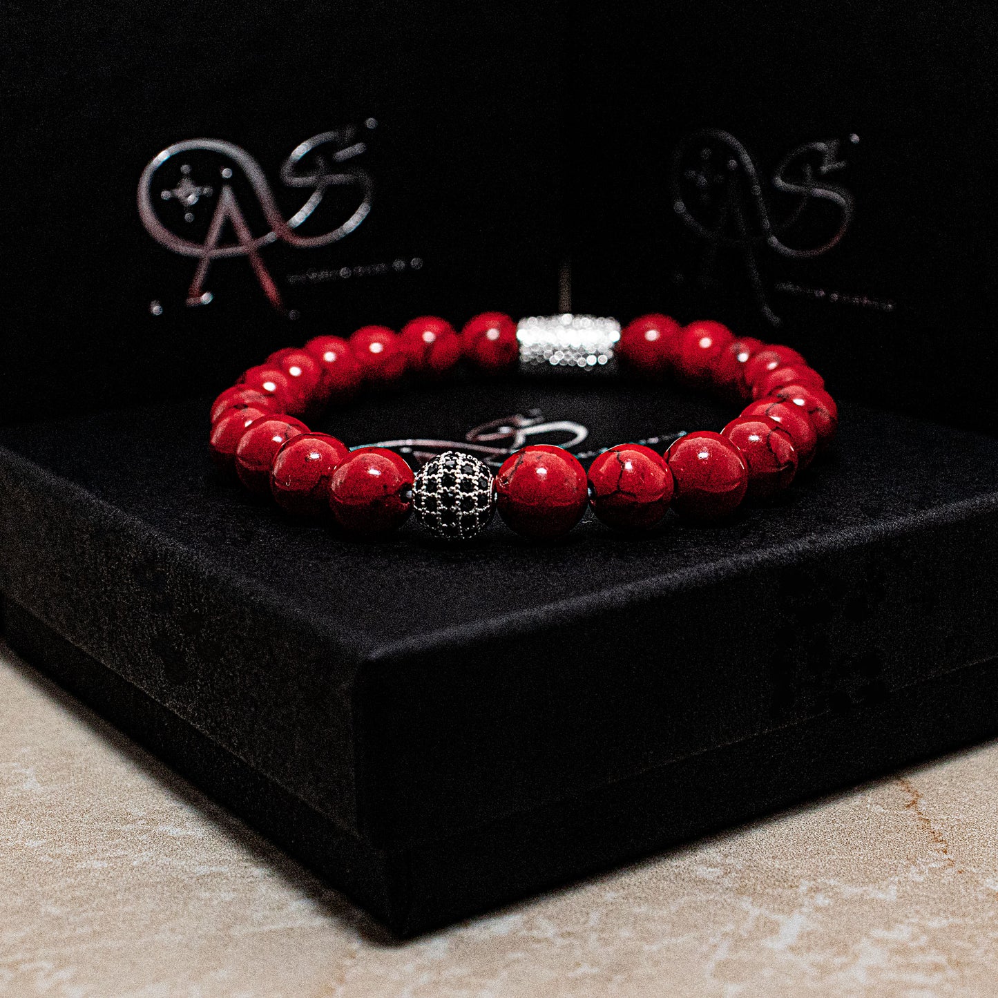 Roter Türkis Perlen Royal Beads 925 Sterling Silber