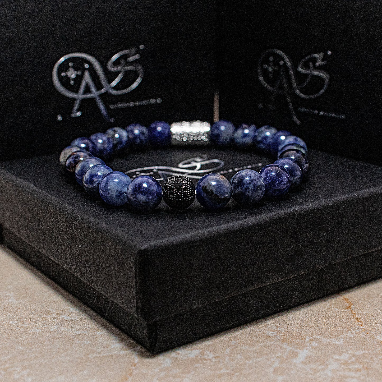 Sodalith Perlen Royal Beads 925 Sterling Silber