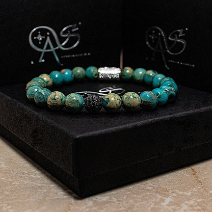 Aqua Terra Jaspis Perlen Royal Beads 925 Sterling Silber