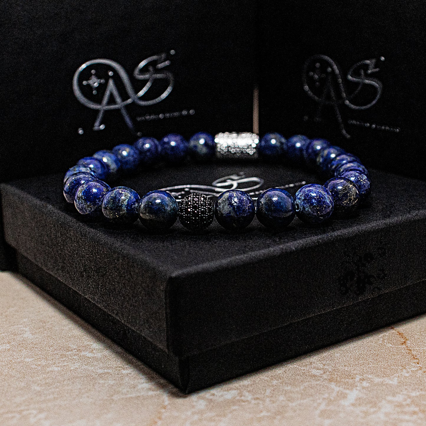 Lapislazuli Perlen Royal Beads 925 Sterling Silber