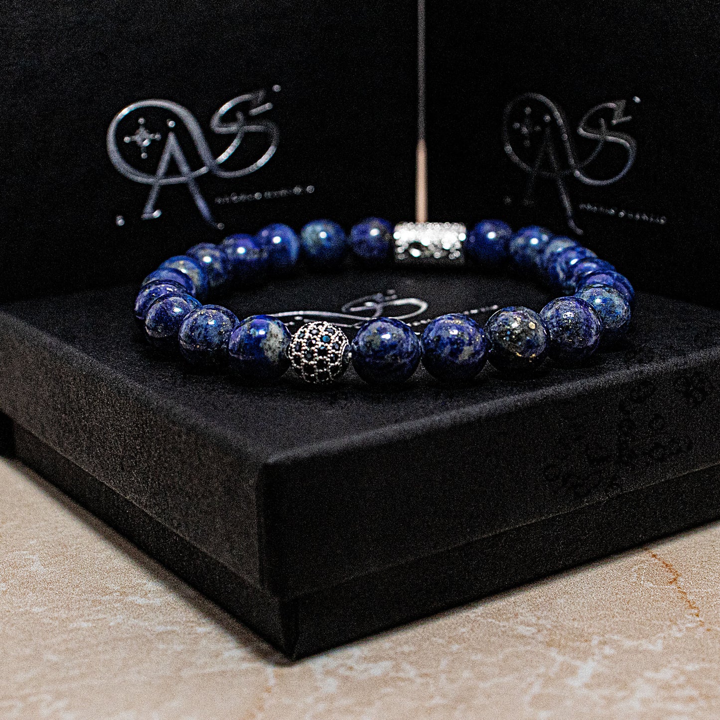 Lapislazuli Perlen Royal Beads 925 Sterling Silber