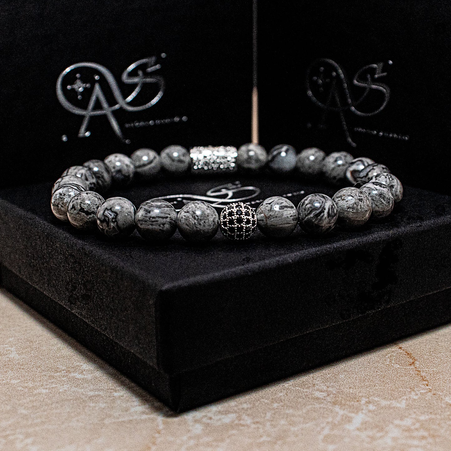 Jaspis Perlen Royal Beads 925 Sterling Silber