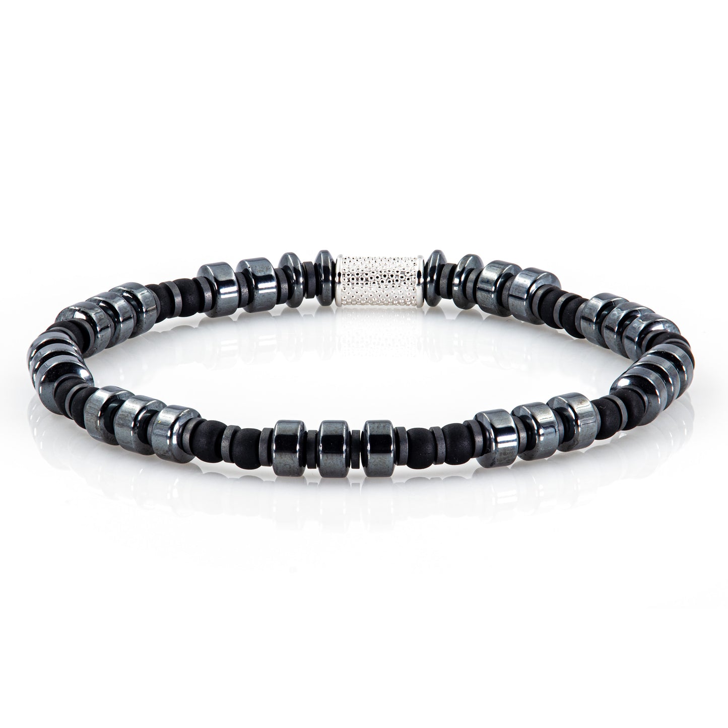 Black Hämatit Miyuki Perlen 925 Sterling Silber Rohdiniert 6mm