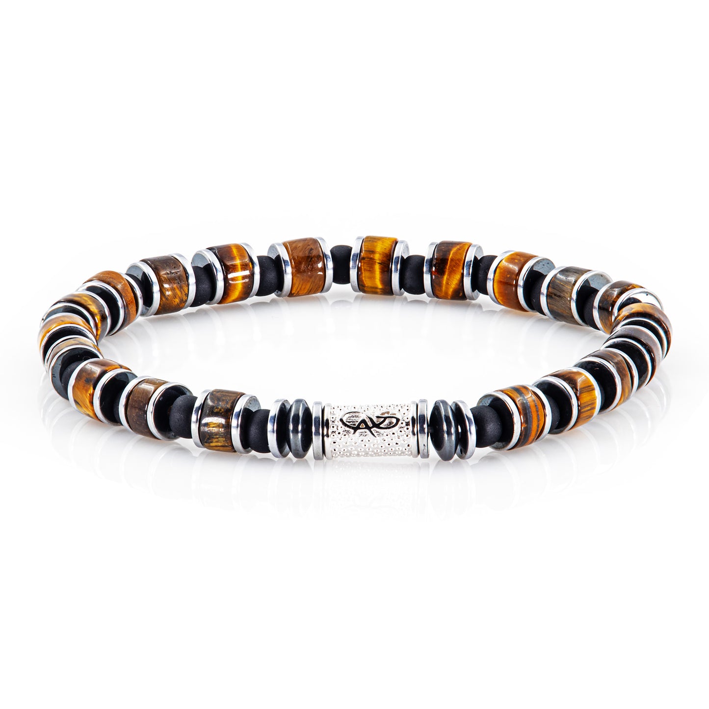 Tigerauge Miyuki Perlen 925 Sterling Silber Rohdiniert 6mm