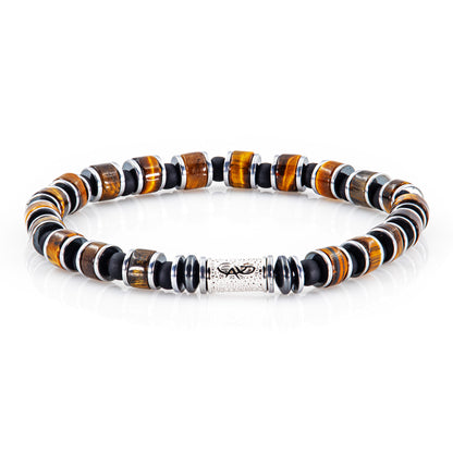Tigerauge Miyuki Perlen 925 Sterling Silber Rohdiniert 6mm