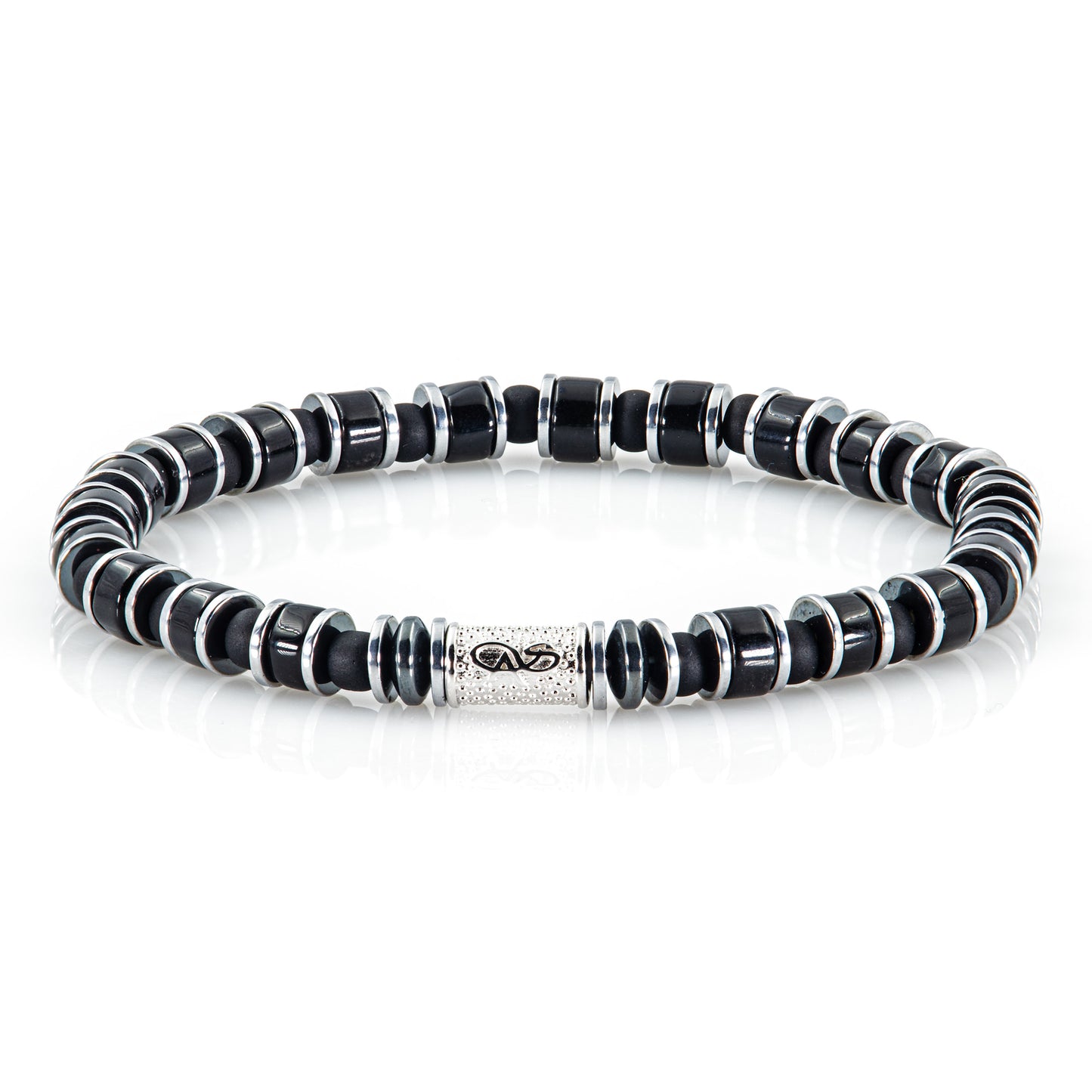 Black Obsidian Miyuki Perlen 925 Sterling Silber Rohdiniert 6mm