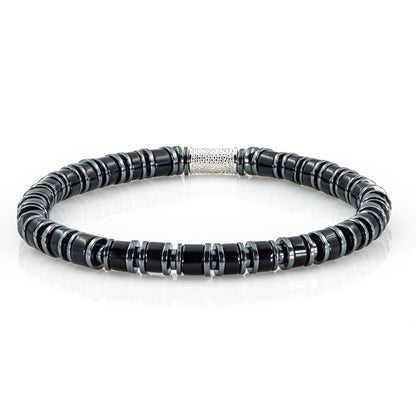 Black Obsidian Perlen 925 Sterling Silber Rohdiniert 6mm
