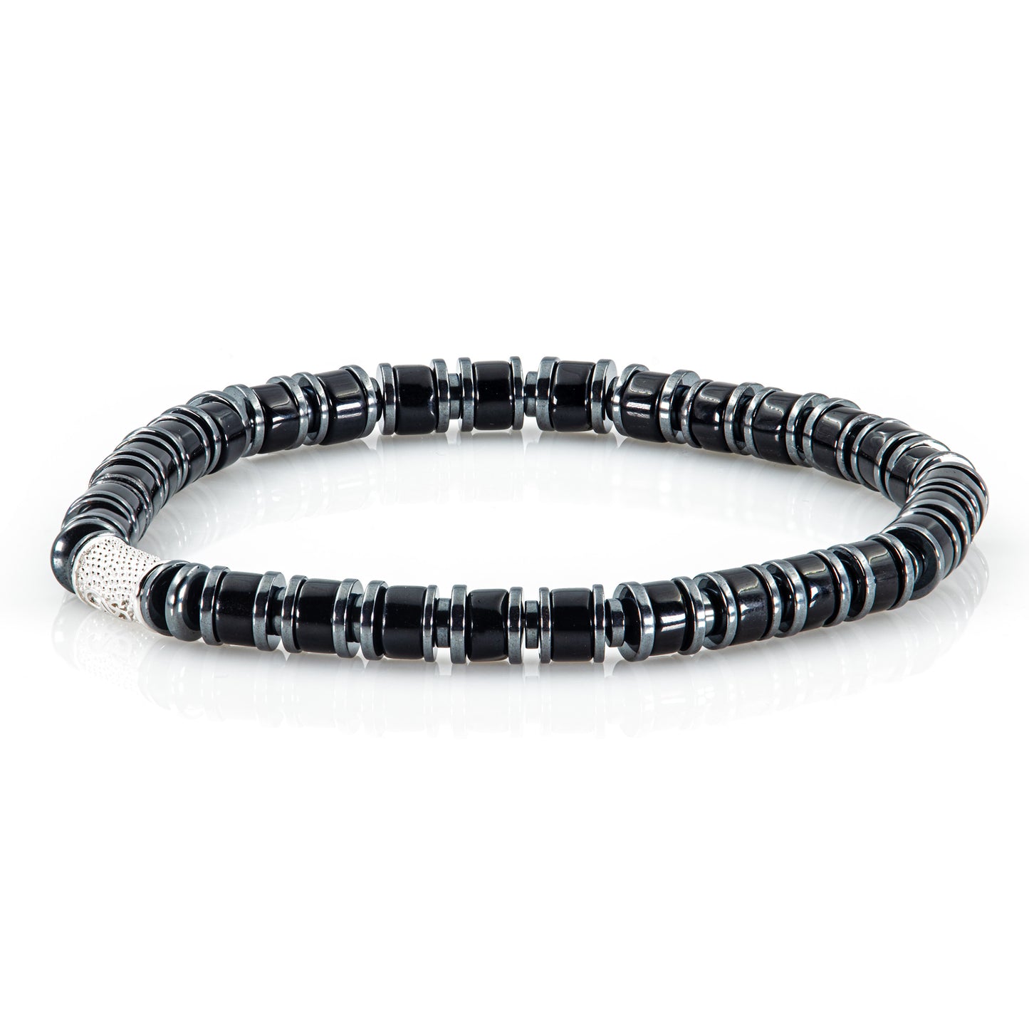Black Obsidian Perlen 925 Sterling Silber Rohdiniert 6mm