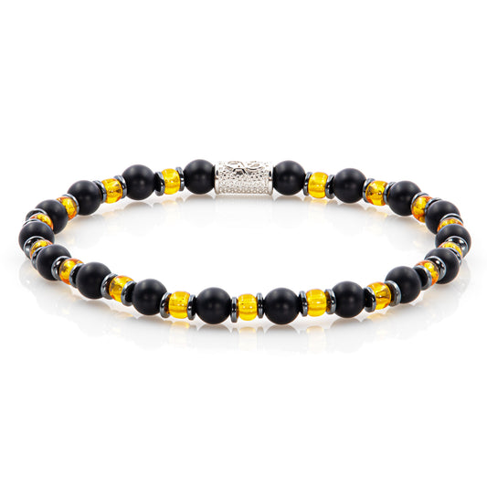 Onyx Perlen Matt 6mm Miyuki Topaz Hämatit 925 Sterling Silber Rohdiniert