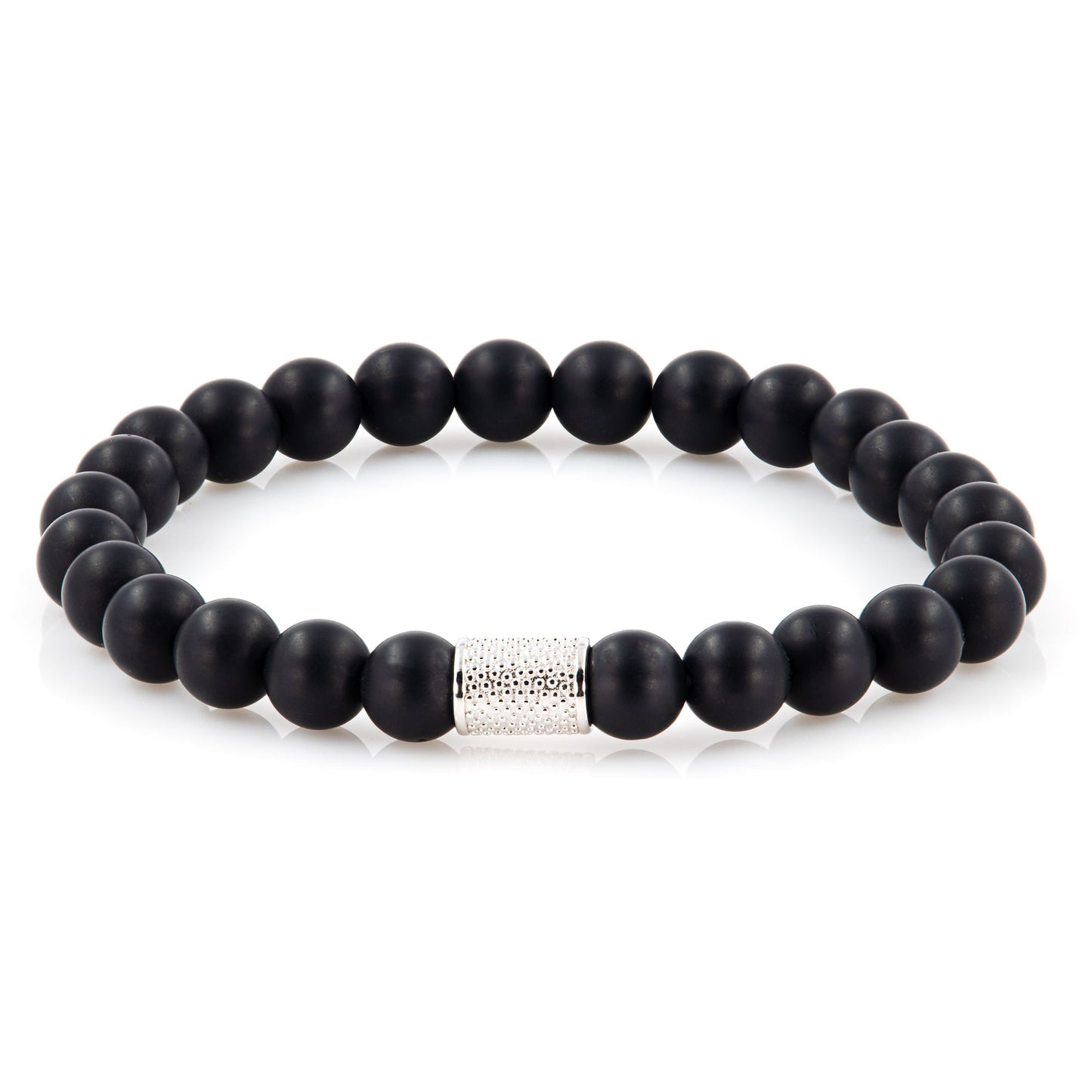 Onyx Matt Perlen 925 Sterling Silber Rohdiniert