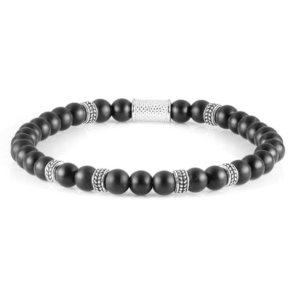 Onyx Matt Silver Orzo 6mm 925 Sterling Silber Rohdiniert