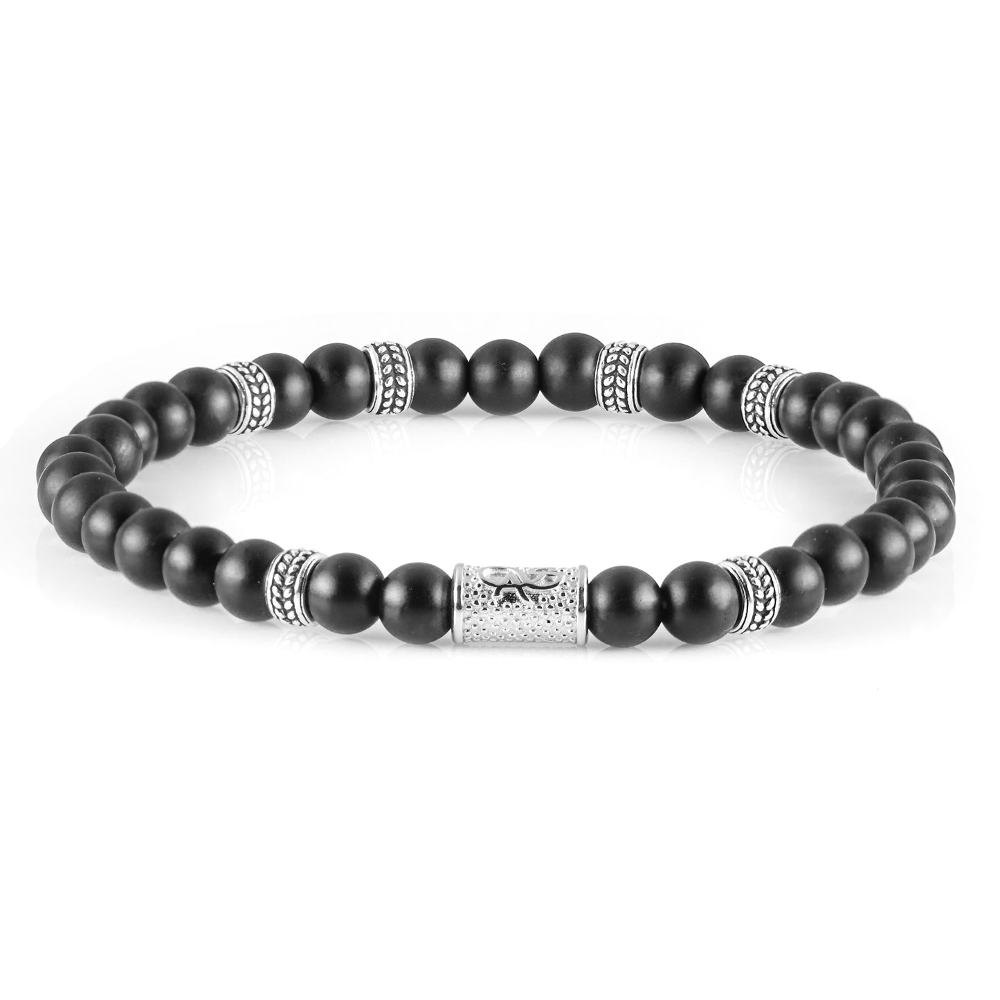 Onyx Matt Silver Orzo 6mm 925 Sterling Silber Rohdiniert