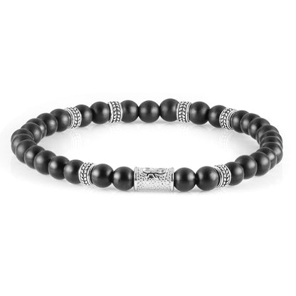 Onyx Matt Silver Orzo 6mm 925 Sterling Silber Rohdiniert