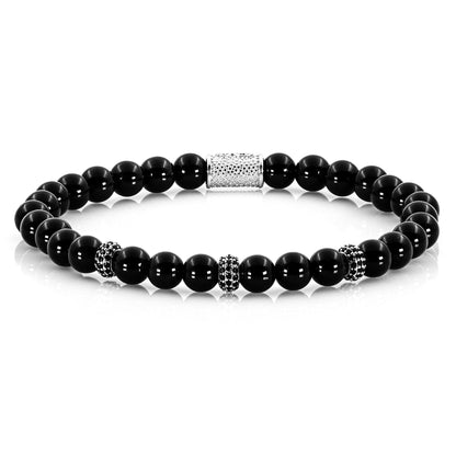 Onyx SilverLine Zirkon 6mm S 925 Sterling Silber Rohdiniert