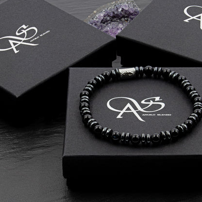 Black Onyx 6mm Perlen Disk 925 Sterling Silber