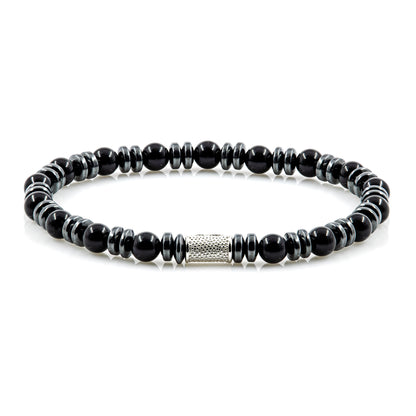 Black Onyx 6mm Perlen Disk 925 Sterling Silber