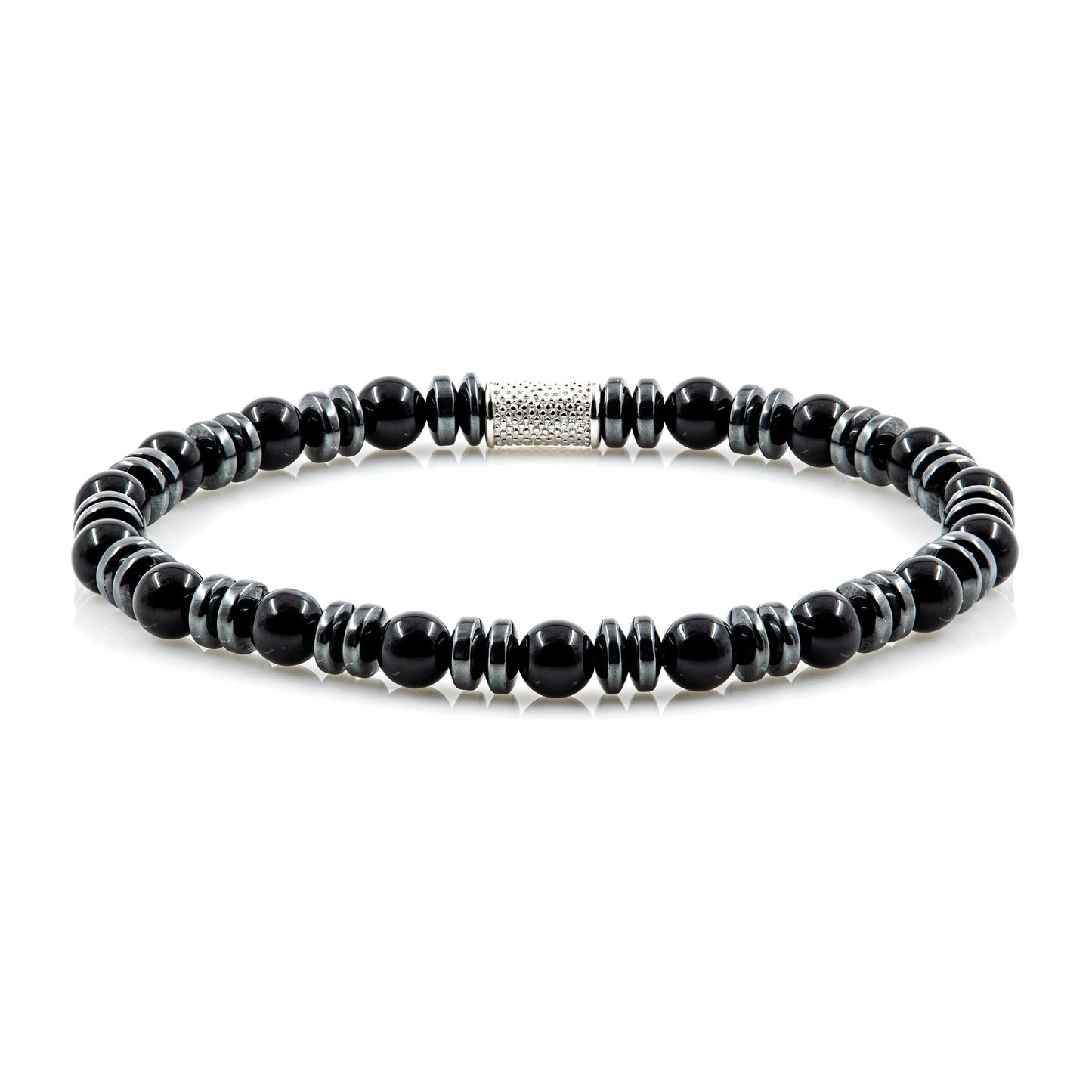 Black Onyx 6mm Perlen Disk 925 Sterling Silber