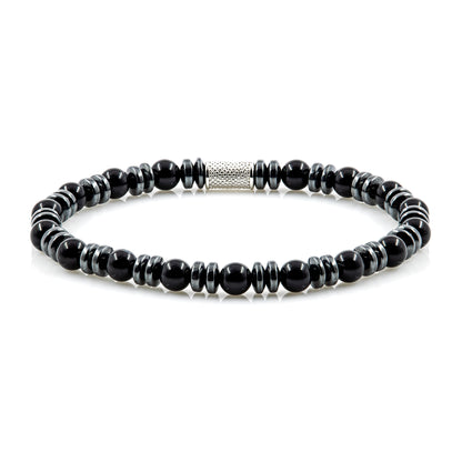 Black Onyx 6mm Perlen Disk 925 Sterling Silber