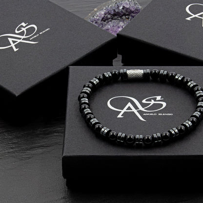 Black Onyx 6mm Perlen Disk F 925 Sterling Silber