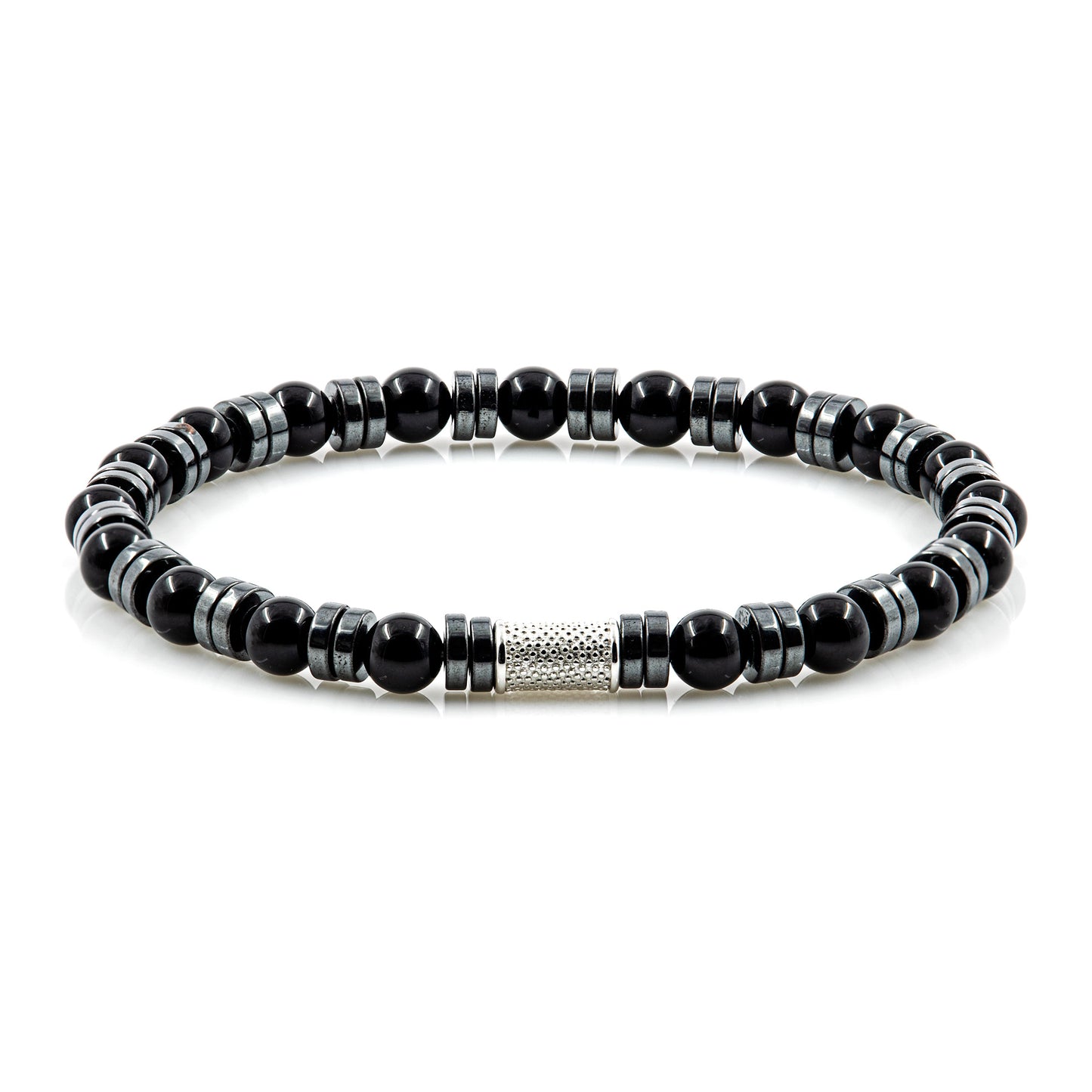 Black Onyx 6mm Perlen Disk F 925 Sterling Silber