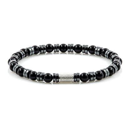 Black Onyx 6mm Perlen Disk F 925 Sterling Silber