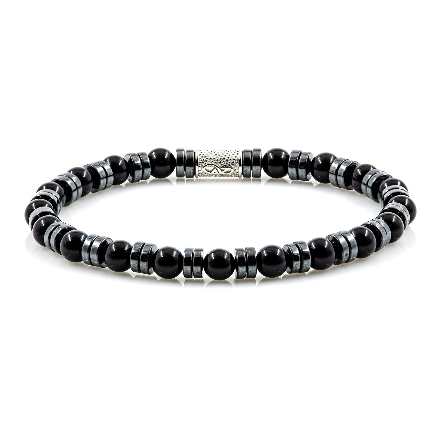 Black Onyx 6mm Perlen Disk F 925 Sterling Silber
