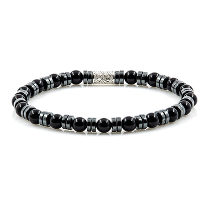 Black Onyx 6mm Perlen Disk F 925 Sterling Silber