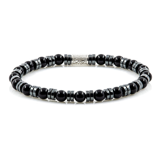 Black Onyx 6mm Perlen Disk F 925 Sterling Silber