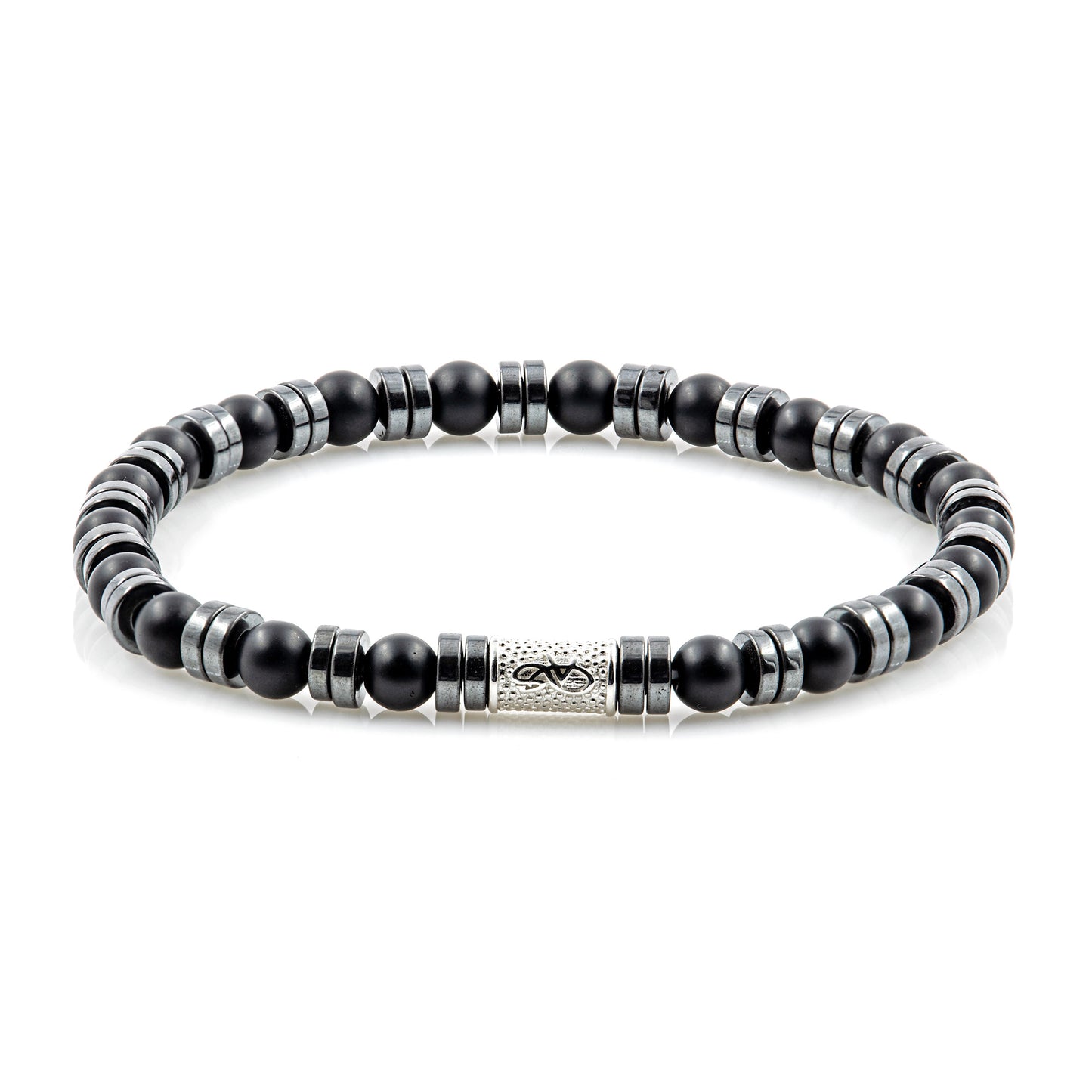 Black Onyx Matt 6mm Perlen Disk F 925 Sterling Silber