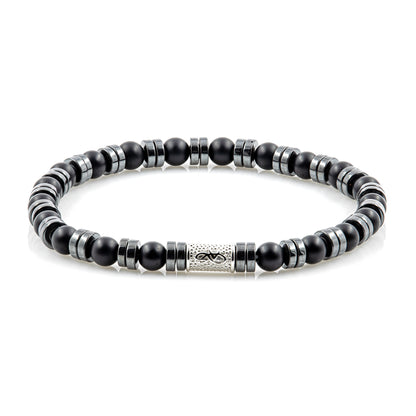 Black Onyx Matt 6mm Perlen Disk F 925 Sterling Silber