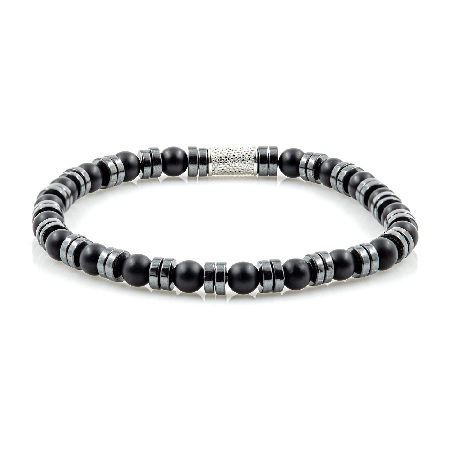 Black Onyx Matt 6mm Perlen Disk F 925 Sterling Silber
