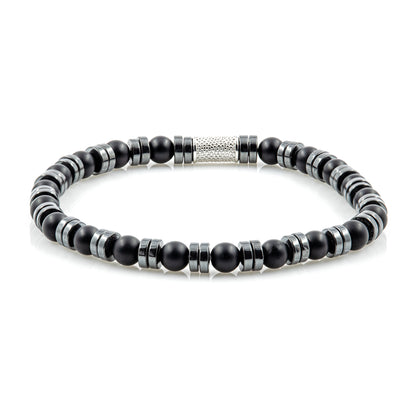 Black Onyx Matt 6mm Perlen Disk F 925 Sterling Silber
