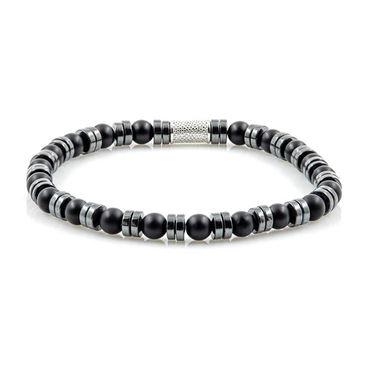 Black Onyx Matt 6mm Perlen Disk F 925 Sterling Silber