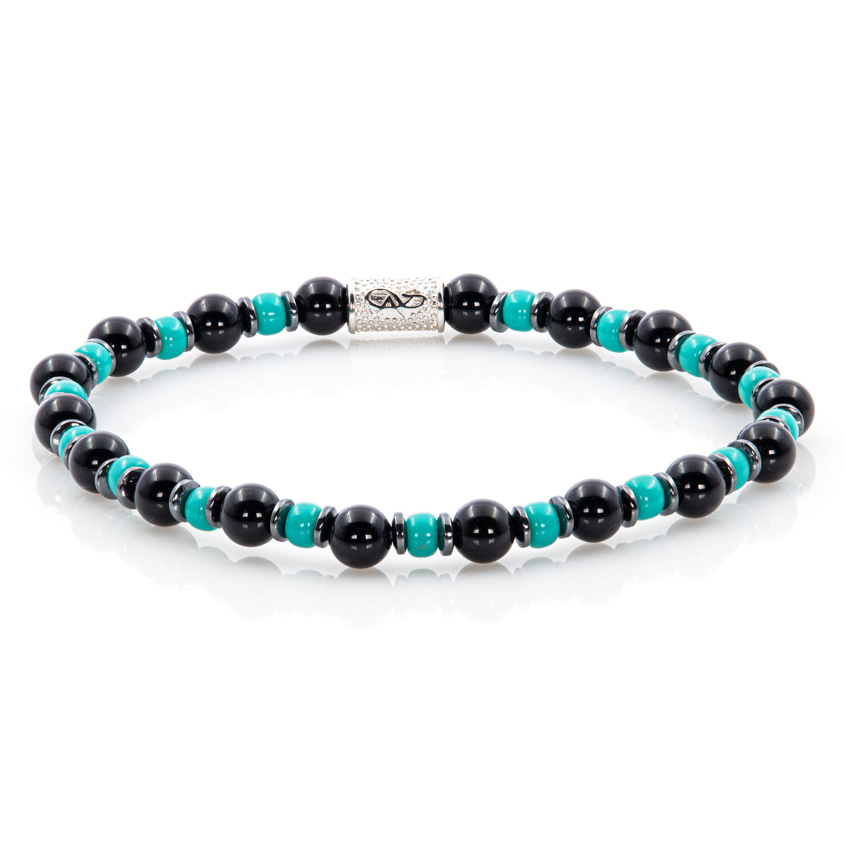 Onyx Perlen 6mm Miyuki Türkis Hämatit 925 Sterling Silber Rohdiniert