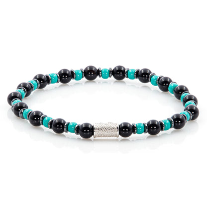 Onyx Perlen 6mm Miyuki Türkis Hämatit 925 Sterling Silber Rohdiniert