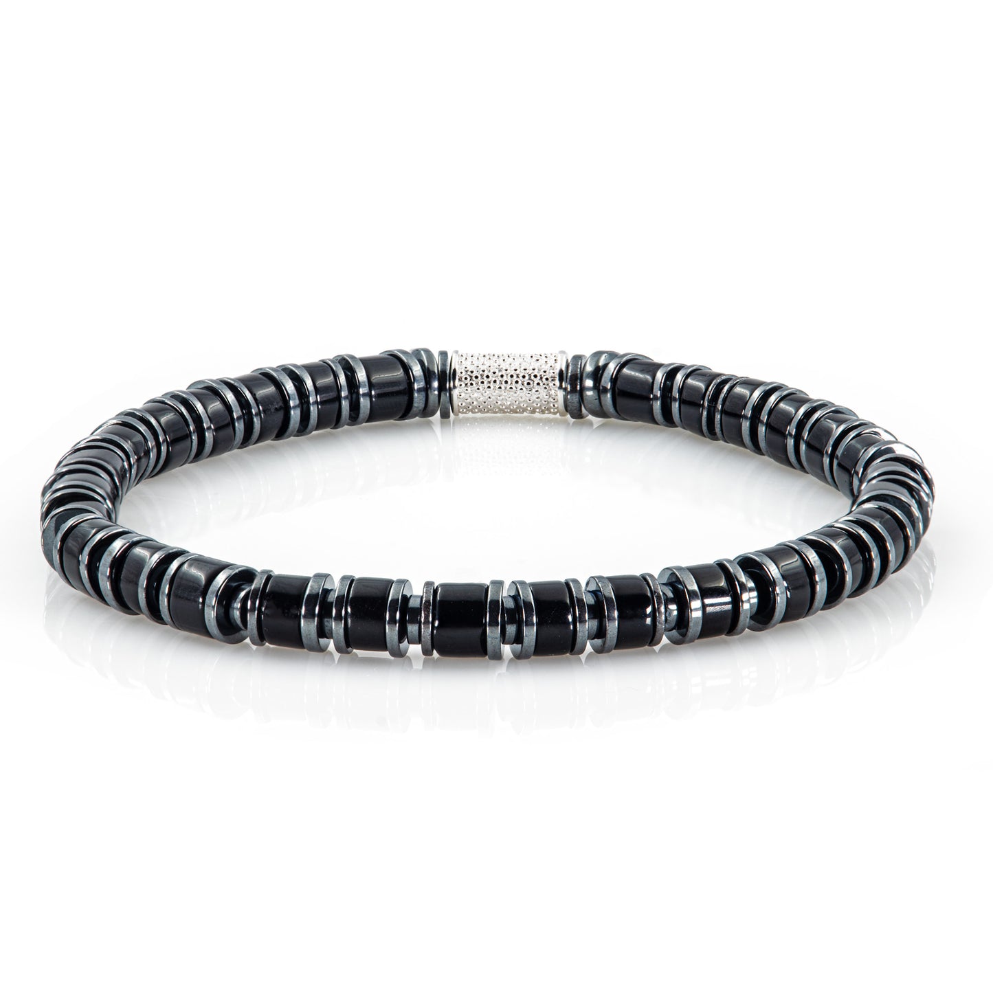 Black Onyx Perlen 925 Sterling Silber Rohdiniert 6mm