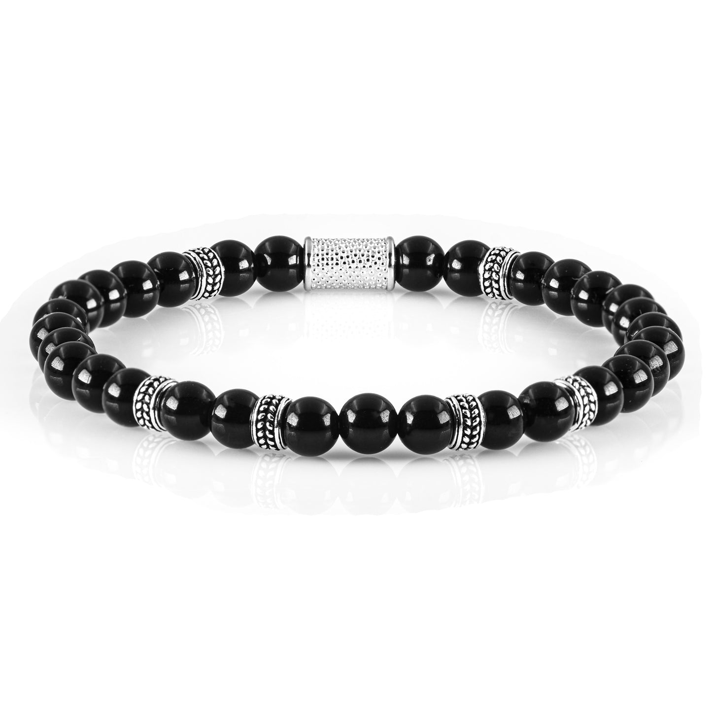 Onyx Silver Orzo 6mm 925 Sterling Silber Rohdiniert
