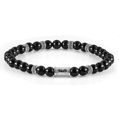 Onyx Silver Orzo 6mm 925 Sterling Silber Rohdiniert