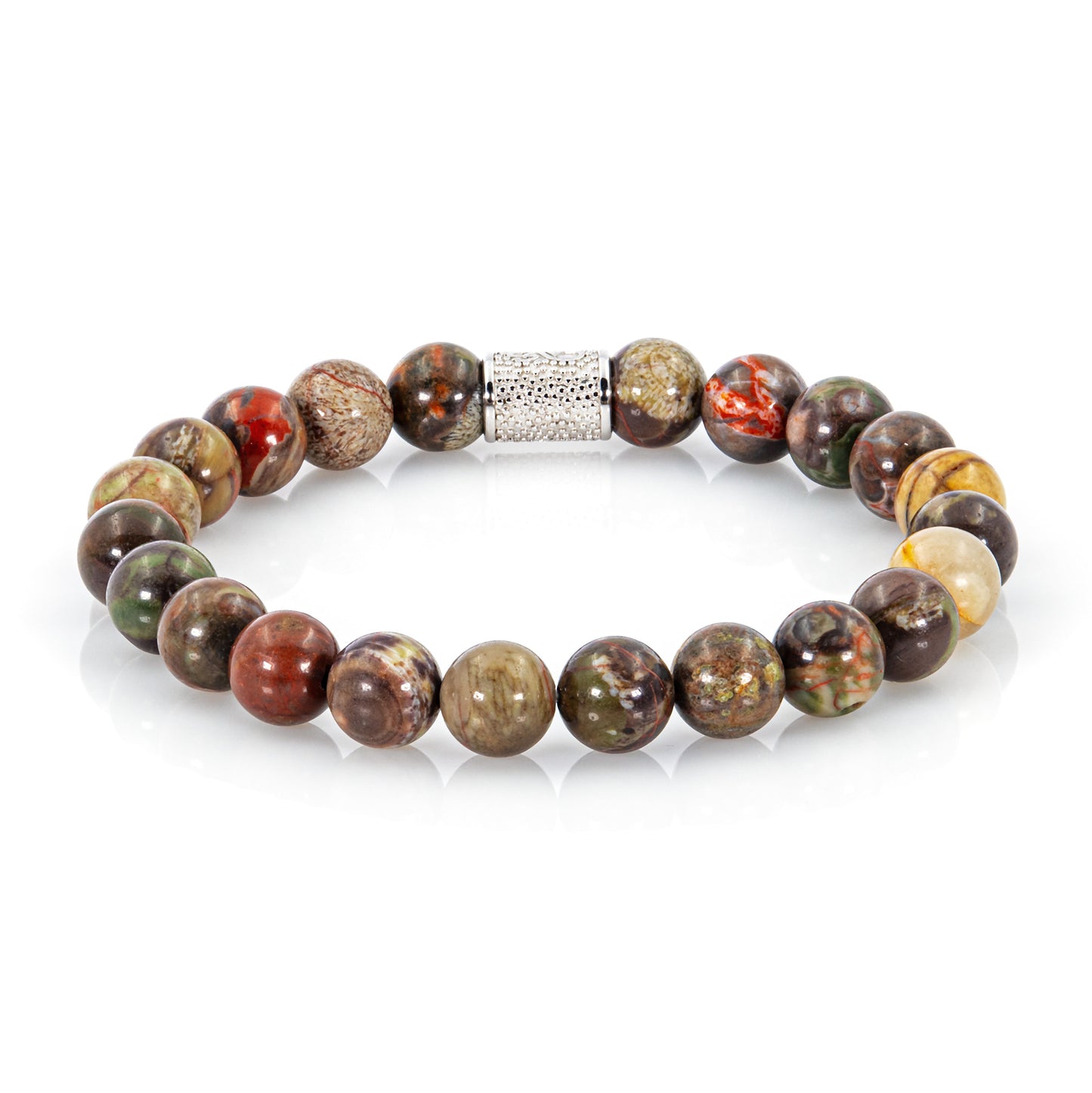 Ozeanjaspis Perlen 925 Sterling Silber Rohdiniert