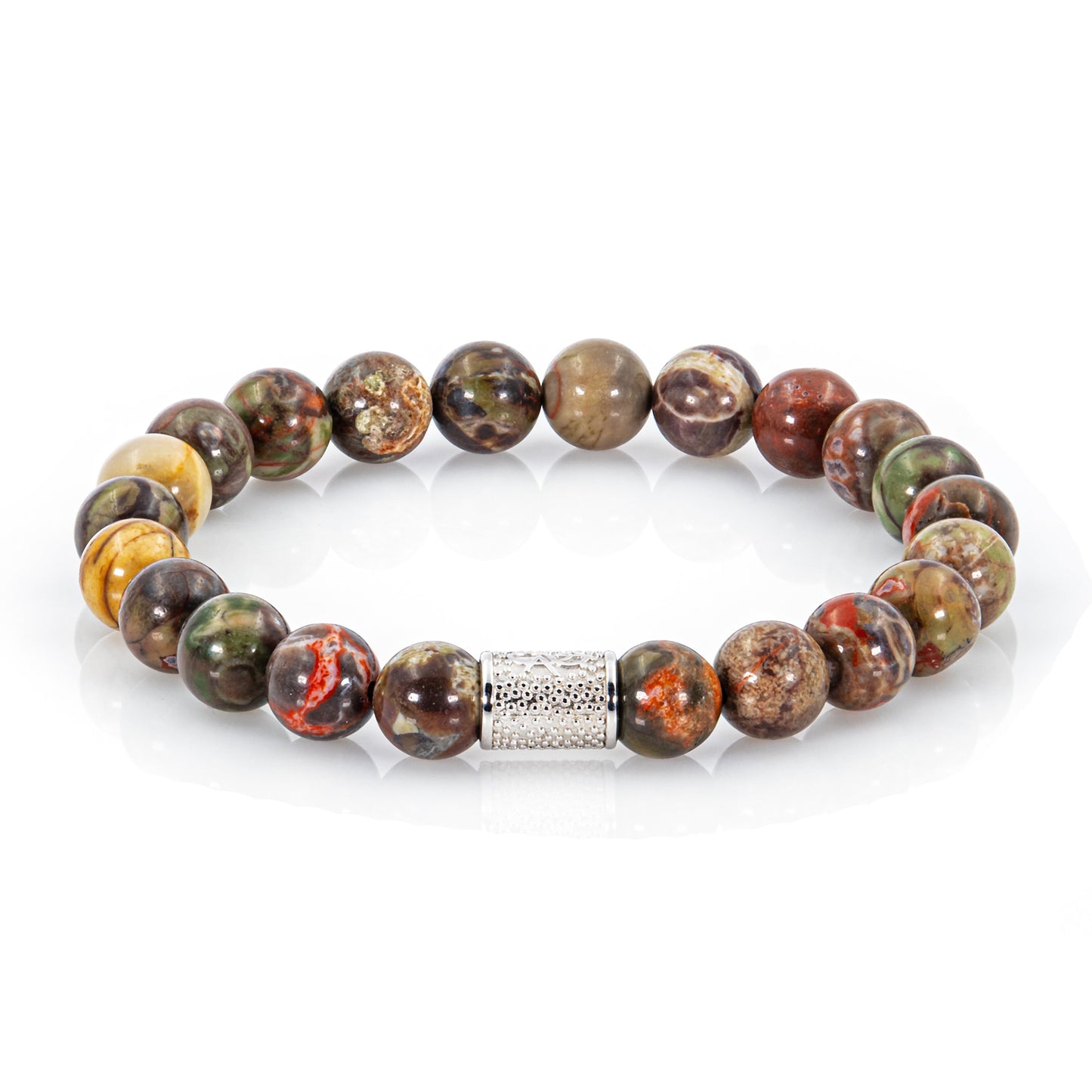 Ozeanjaspis Perlen 925 Sterling Silber Rohdiniert