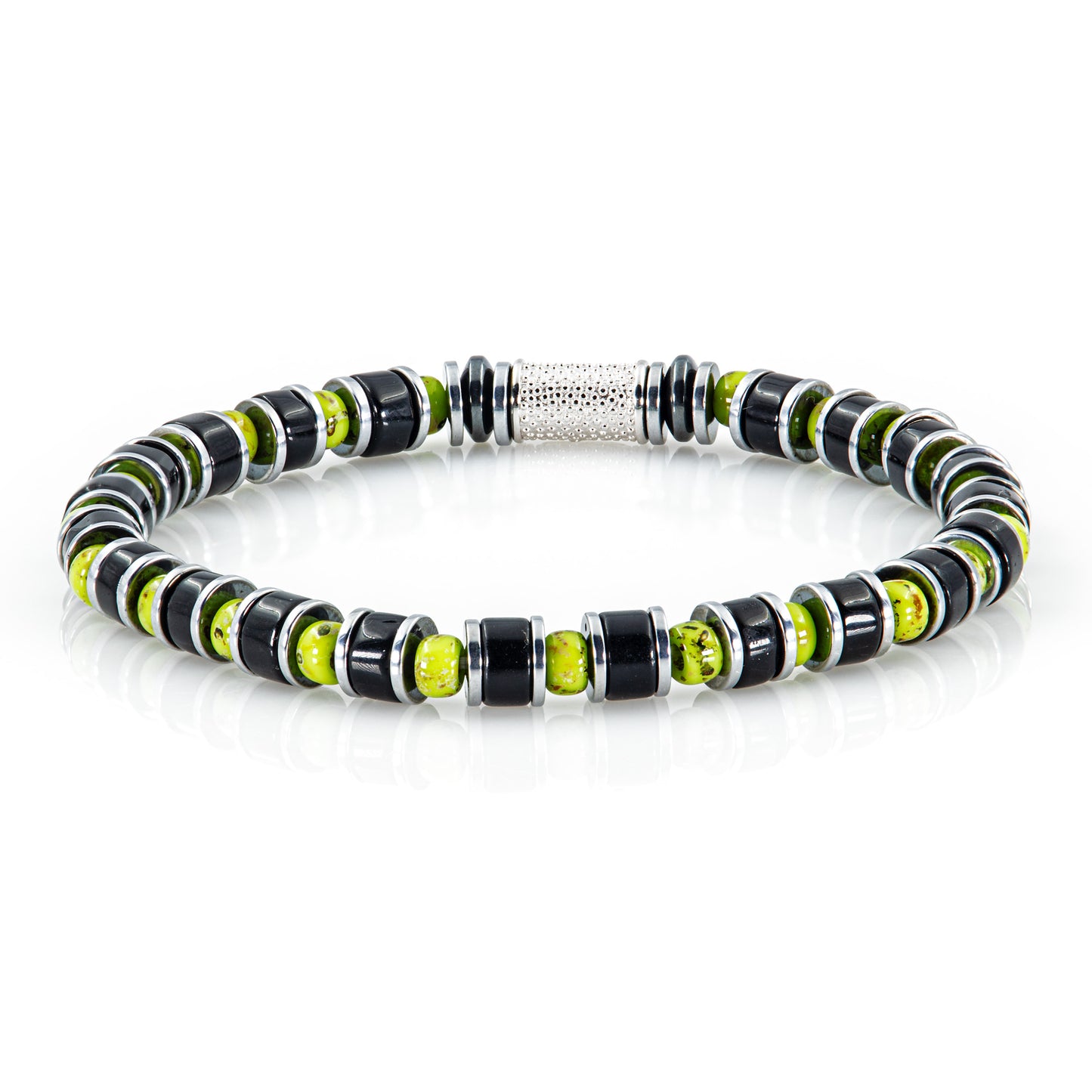 Black Onyx Miyuki Perlen 925 Sterling Silber Rohdiniert 6mm