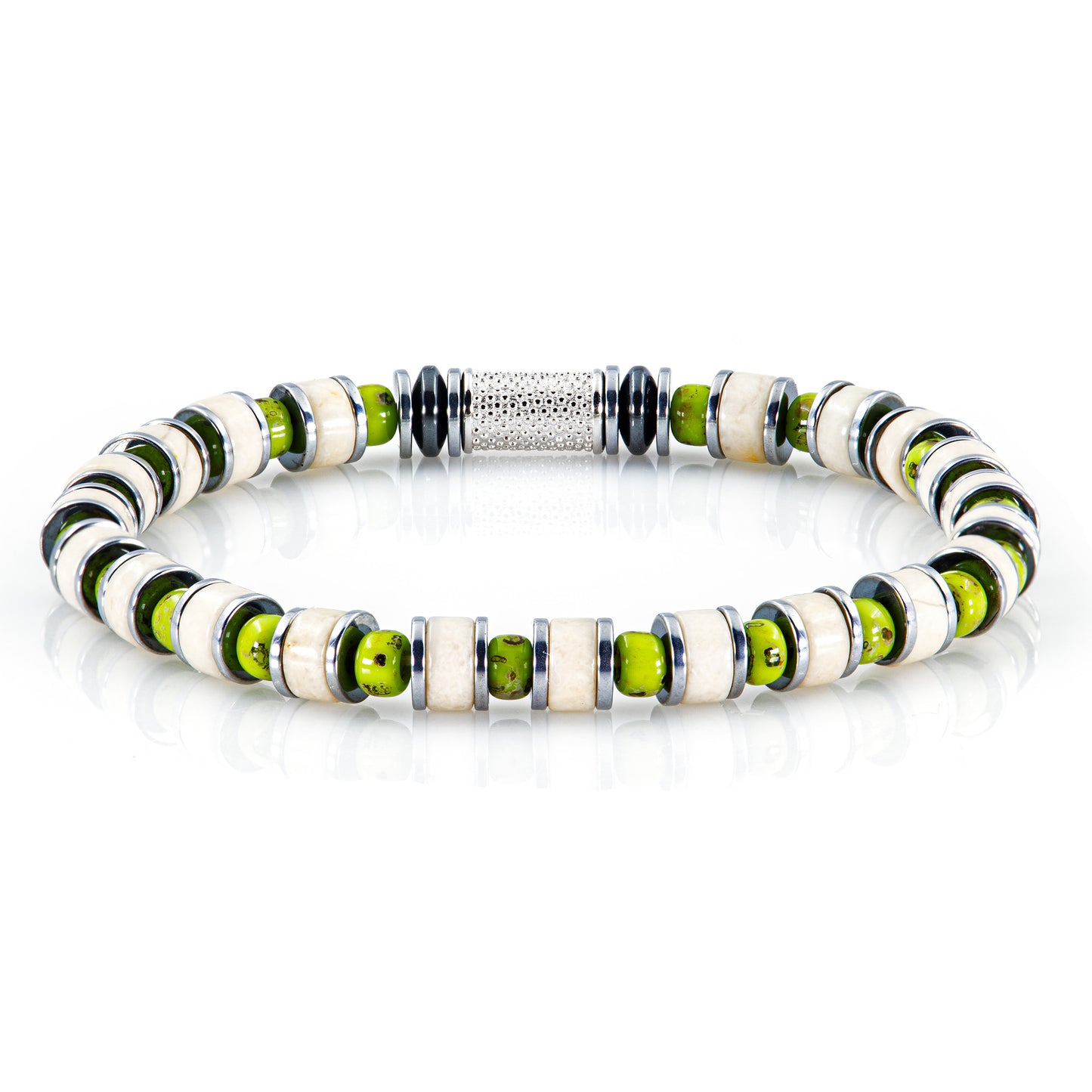 Riverstone Miyuki Perlen 925 Sterling Silber Rohdiniert 6mm