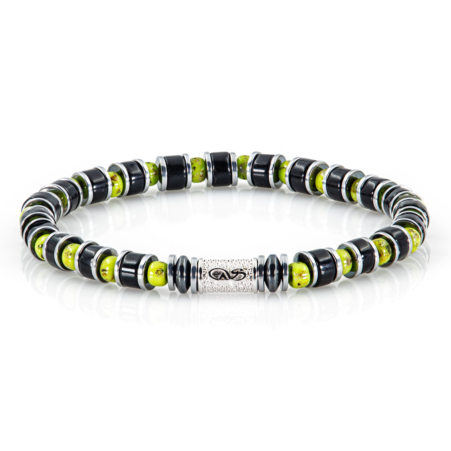 Black Onyx Miyuki Perlen 925 Sterling Silber Rohdiniert 6mm