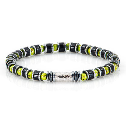 Black Onyx Miyuki Perlen 925 Sterling Silber Rohdiniert 6mm