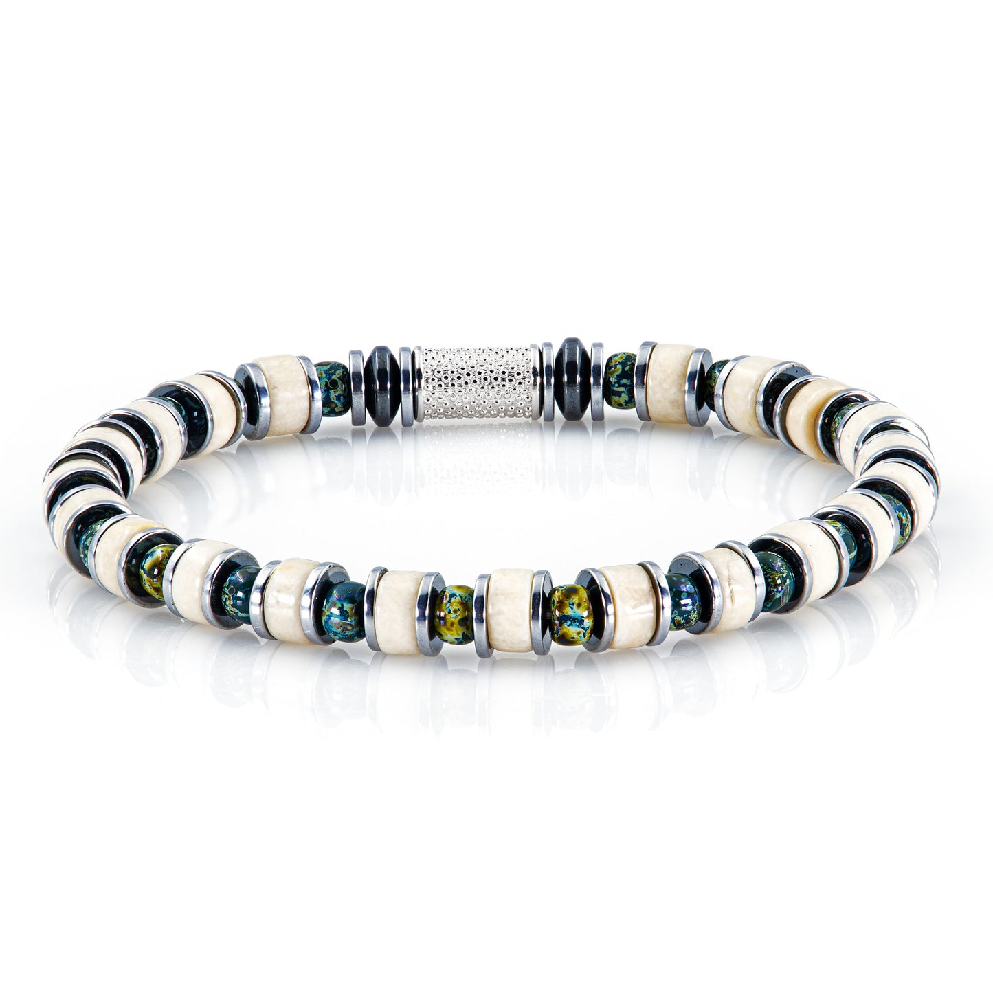 Riverstone Miyuki Perlen 925 Sterling Silber Rohdiniert 6mm