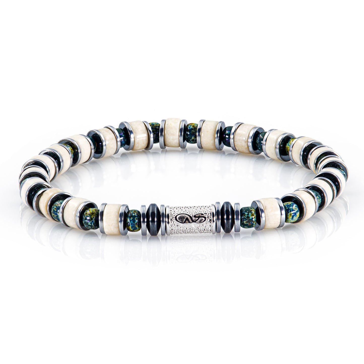 Riverstone Miyuki Perlen 925 Sterling Silber Rohdiniert 6mm