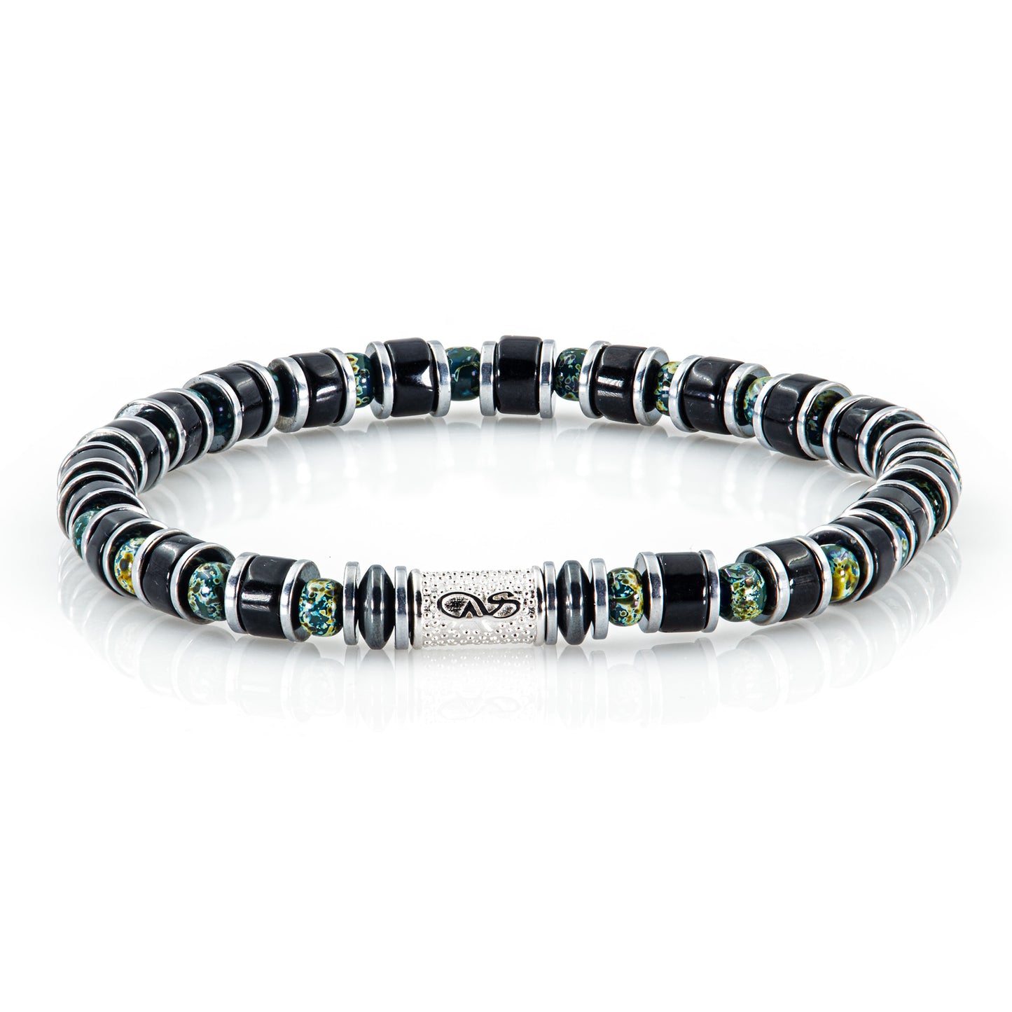 Black Onyx Miyuki Perlen 925 Sterling Silber Rohdiniert 6mm