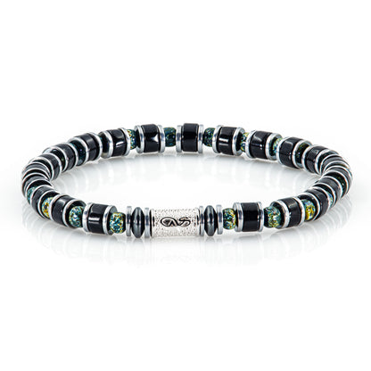 Black Onyx Miyuki Perlen 925 Sterling Silber Rohdiniert 6mm